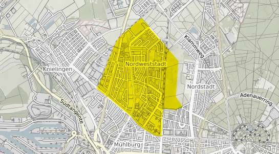 Immobilienpreisekarte Karlsruhe Nordweststadt