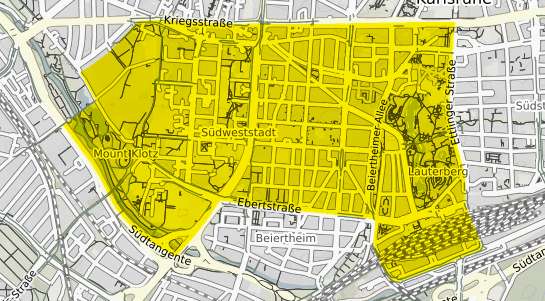 Immobilienpreisekarte Karlsruhe Südweststadt