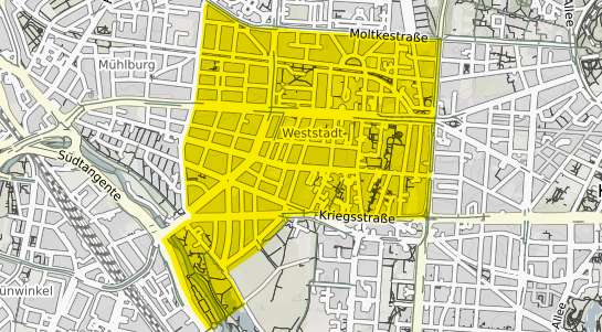 Immobilienpreisekarte Karlsruhe Weststadt