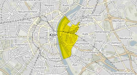 Immobilienpreisekarte K&ouml;ln Deutz