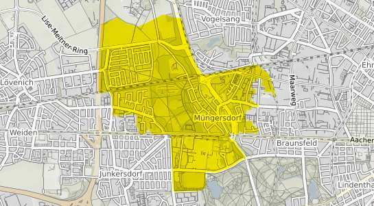 Immobilienpreisekarte K&ouml;ln M&uuml;ngersdorf