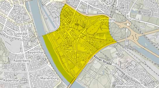 Immobilienpreisekarte K&ouml;ln Poll