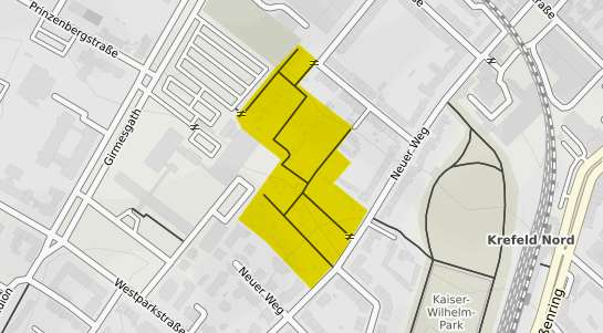 Immobilienpreisekarte Krefeld Stadtmitte