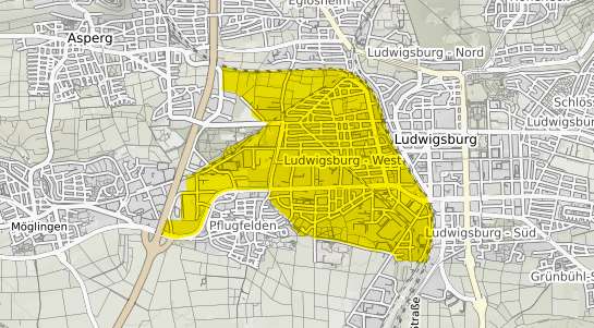 Immobilienpreisekarte Ludwigsburg West