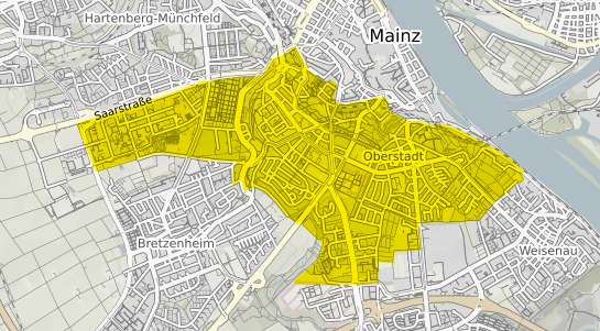 Immobilienpreisekarte Mainz Oberstadt