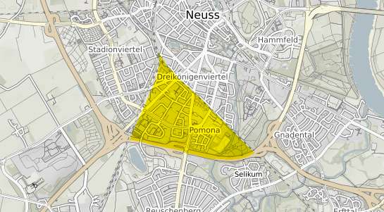 Immobilienpreisekarte Neuss Pomona