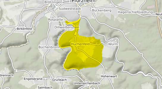 Immobilienpreisekarte Pforzheim Huchenfeld
