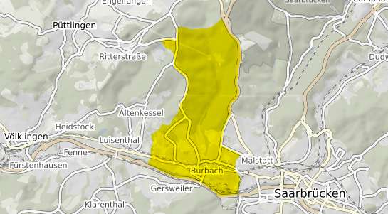 Immobilienpreisekarte Saarbr&uuml;cken Burbach