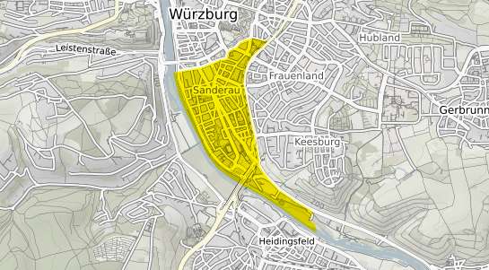 Immobilienpreisekarte W&uuml;rzburg Sanderau