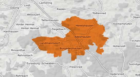 Mietspiegelkarte Adelzhausen