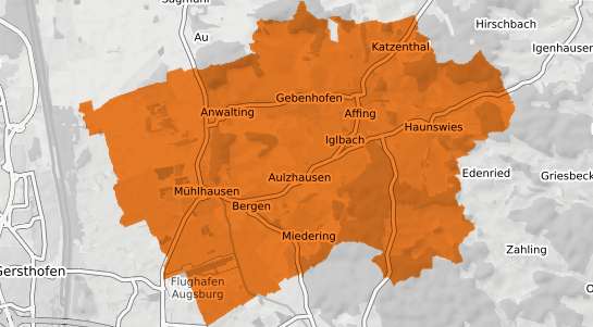 Mietspiegelkarte Affing