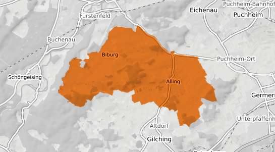 Mietspiegelkarte Alling Oberbayern