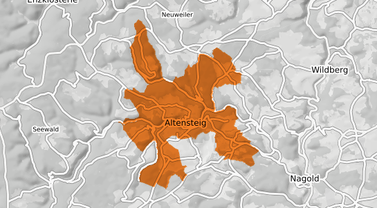 Mietspiegelkarte Altensteig Wuerttemberg