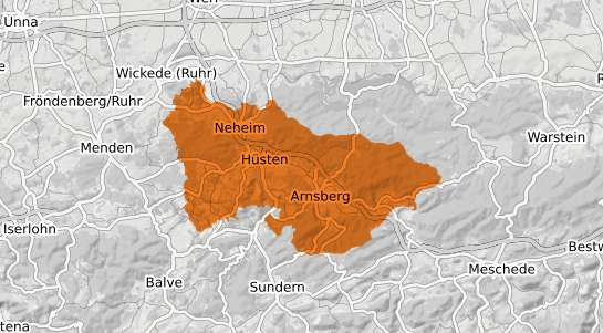 Mietspiegelkarte Arnsberg Westfalen