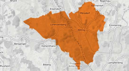 Mietspiegelkarte A&szlig;ling