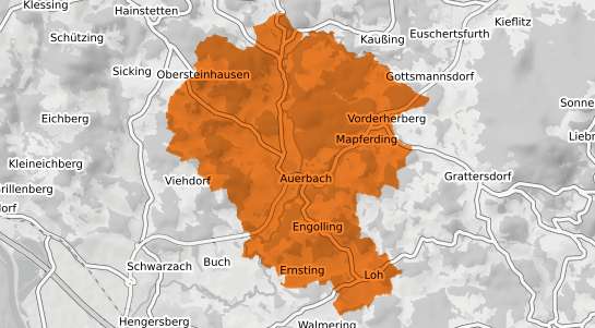 Mietspiegelkarte Auerbach Niederbayern