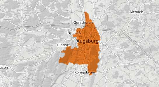 Mietspiegelkarte Augsburg Bayern
