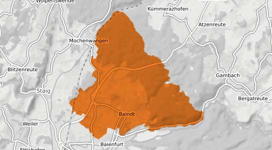 Mietspiegelkarte Baindt Wuerttemberg
