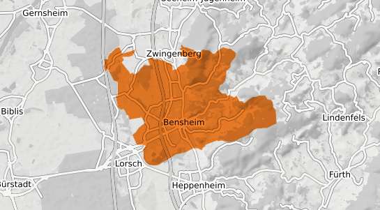 Mietspiegelkarte Bensheim