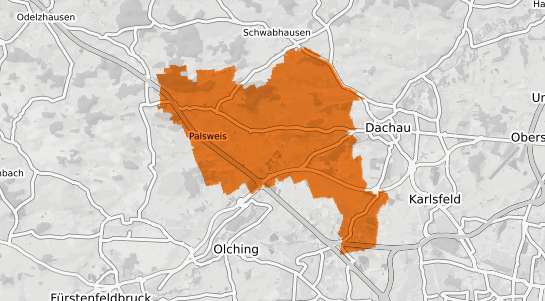 Mietspiegelkarte Bergkirchen Kr. Dachau