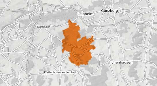 Mietspiegelkarte Bibertal Schwaben