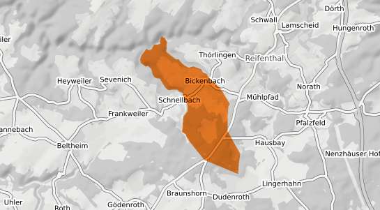 Mietspiegelkarte Bickenbach Hunsrueck