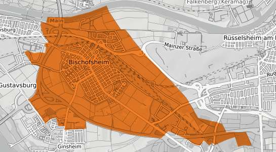 Mietspiegelkarte Bischofsheim b. Ruesselsheim