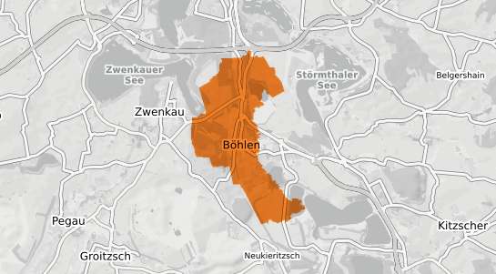 Mietspiegelkarte B&ouml;hlen (Sachsen) b. Leipzig