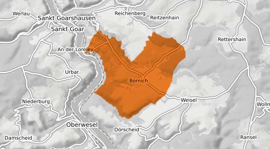 Mietspiegelkarte Bornich Taunus