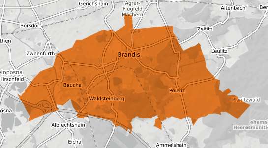 Mietspiegelkarte Brandis b. Wurzen