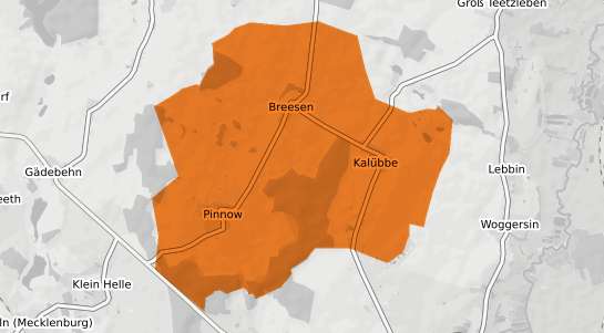 Mietspiegelkarte Breesen b. Neubrandenburg