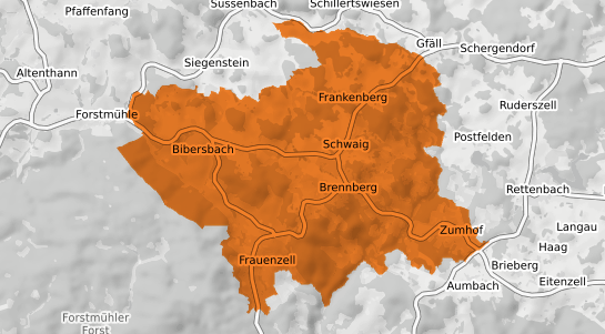 Mietspiegelkarte Brennberg Oberpfalz