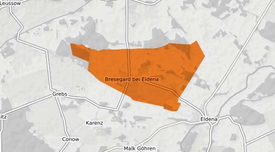 Mietspiegelkarte Bresegard b. Hagenow