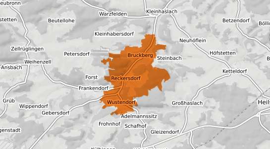 Mietspiegelkarte Bruckberg Mittelfranken