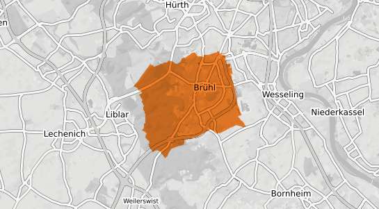 Mietspiegelkarte Br&uuml;hl (Rheinland) Rheinland