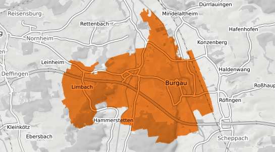 Mietspiegelkarte Burgau Schwaben