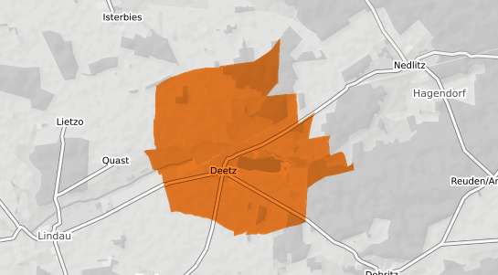 Mietspiegelkarte Deetz b. Zerbst