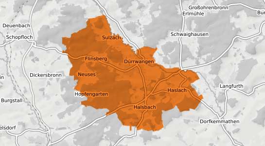 Mietspiegelkarte D&uuml;rrwangen Mittelfranken
