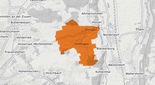 Mietspiegelkarte Ehingen b. Wertingen