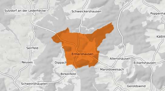 Mietspiegelkarte Ermershausen Unterfranken