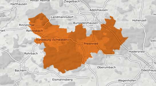 Mietspiegelkarte Eurasburg b. Friedberg, Bayern