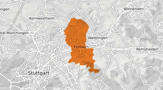 Mietspiegelkarte Fellbach Wuerttemberg