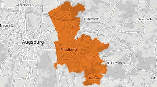 Mietspiegelkarte Friedberg Bayern