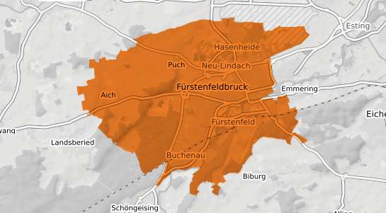Mietspiegelkarte F&uuml;rstenfeldbruck