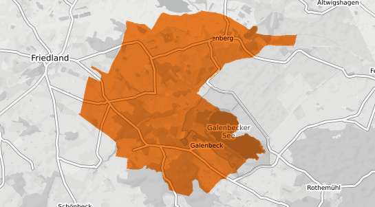 Mietspiegelkarte Galenbeck b. Schoenhausen, Mecklenburg