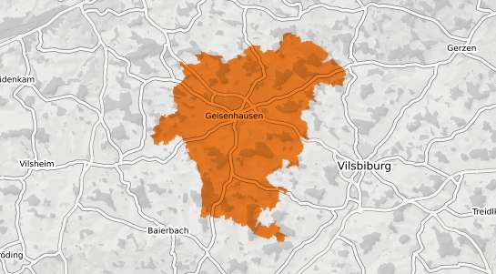 Mietspiegelkarte Geisenhausen Niederbayern