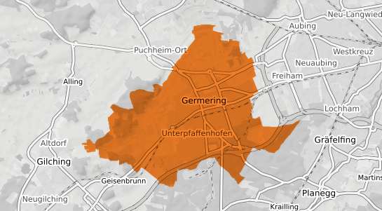 Mietspiegelkarte Germering Oberbayern