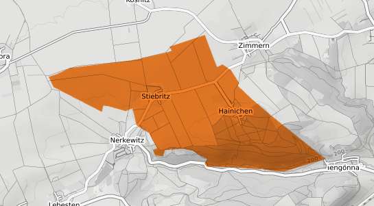 Mietspiegelkarte Hainichen b. Jena