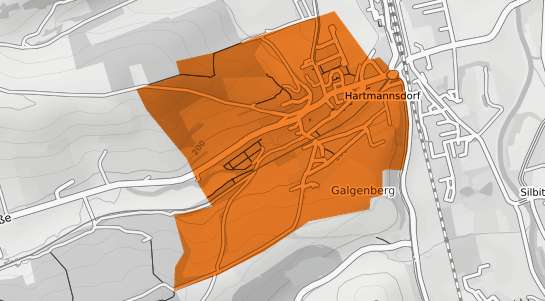 Mietspiegelkarte Hartmannsdorf b. Kirchberg, Sachsen