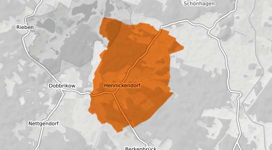 Mietspiegelkarte Hennickendorf b. Strausberg